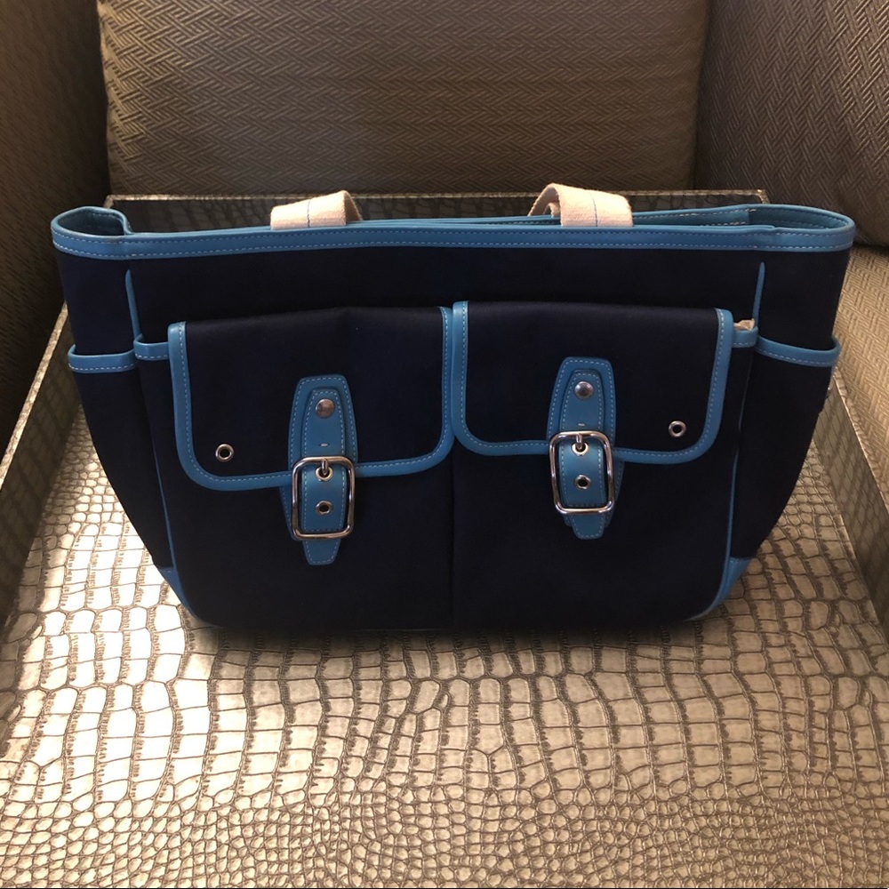 Coach Hamptons Canvas Navy Tote #6734
